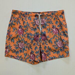 NWT Abercrombie and Fitch 5” Stretch Pomegranate Swim Trunks Size L Orange